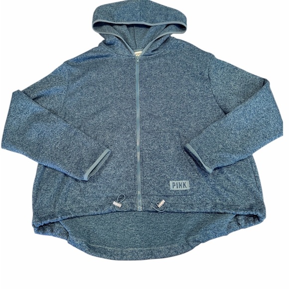 PINK Victoria’s Secret Sweater Knit High-Low Full-Zip Hoodie – Size XL - Picture 2 of 6